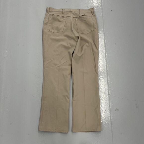 Vintage 70s Wrangler Tan Western Bootcut Trousers 33x29 - Picture 4 of 5